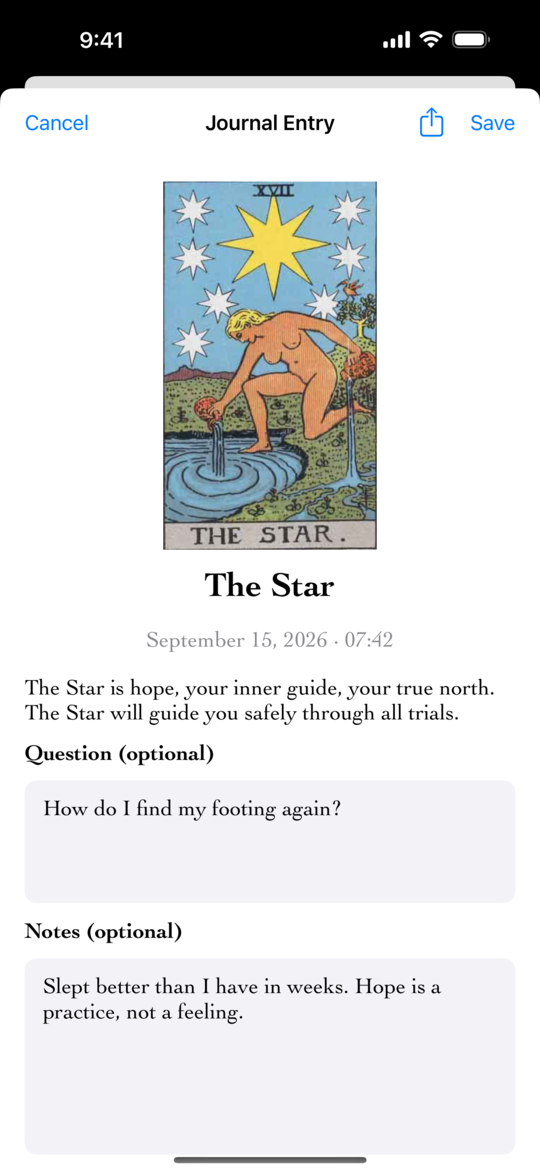 A journal entry with a question and notes